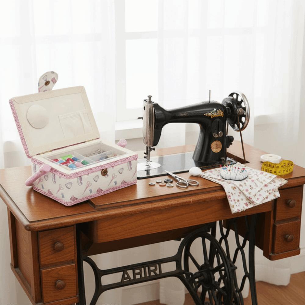 Print Design Sewing Basket Mending Storage Sewing Kit Tools Sewing Organizer Box Household Storage
