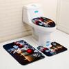 Рождественский коврик для ванной, туалетный трехпредметный набор