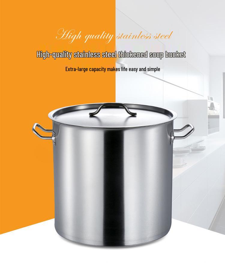 Премиальная утолщенная кастрюля из нержавеющей стали с многослойным дном, пескоструйная обработка для коммерческого использования