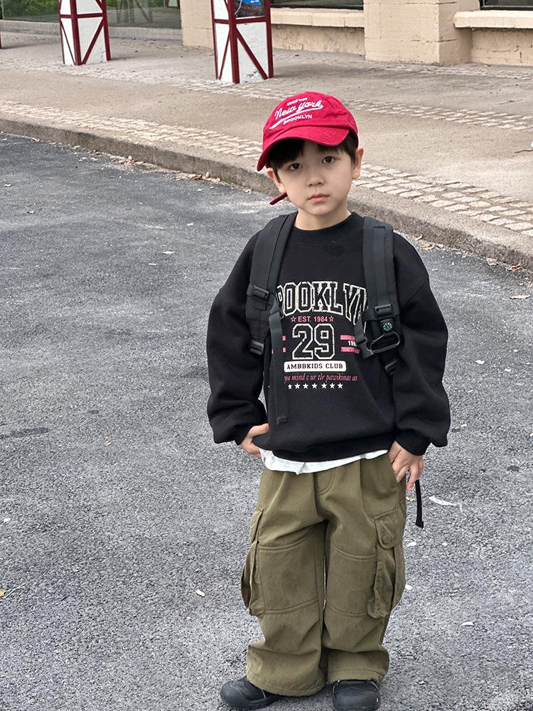 Amo Beibei 2024 Зимний свитер с рисунком для детей - Милый, теплый и модный топ унисекс