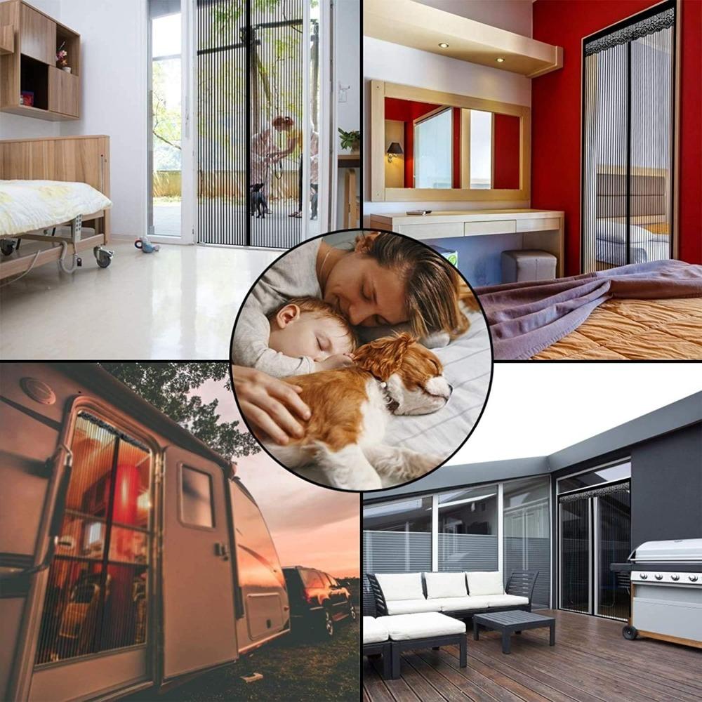 Магнитная москитная сетка на окно 120x150 см, наклейка на москитную сетку, защита от комаров для входных дверей, дверей, двора, черного цвета