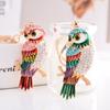 Luxury Creative Animals Owl Key Chains 2024 New Crystal Metal Diamond Fashion Keychain Women's Bag Charm Car Keyring Accessories