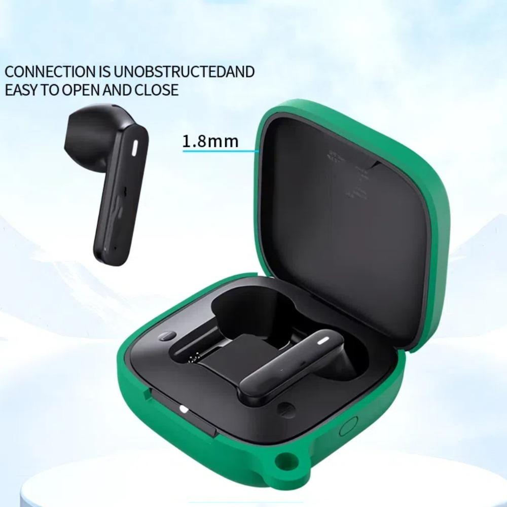 Silicone Earphone Cover with Carabiner Headphone Protective Case for Bowie E16 TWS