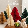 Honeycomb Paper Christmas Tree 3D Foldable Accordion Xmas Tree Winter Tabletop Centerpiece for Holiday Dinner Table Indoor Home Decor