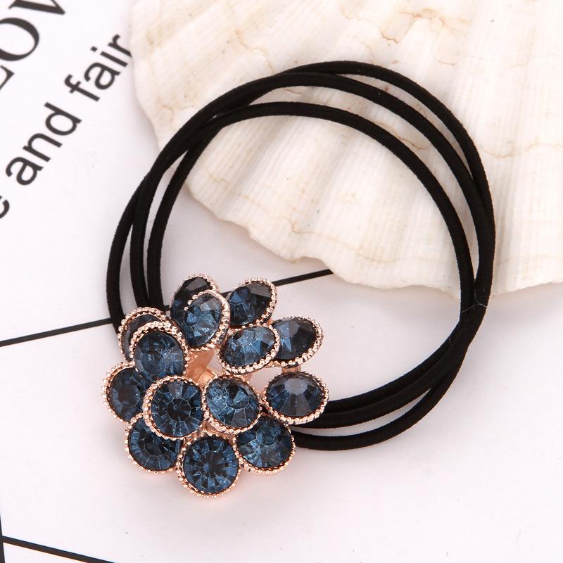 Korean Rhinestone Floral Hair Ring, Simple Elastic Band, Mori Girl Style Headdress