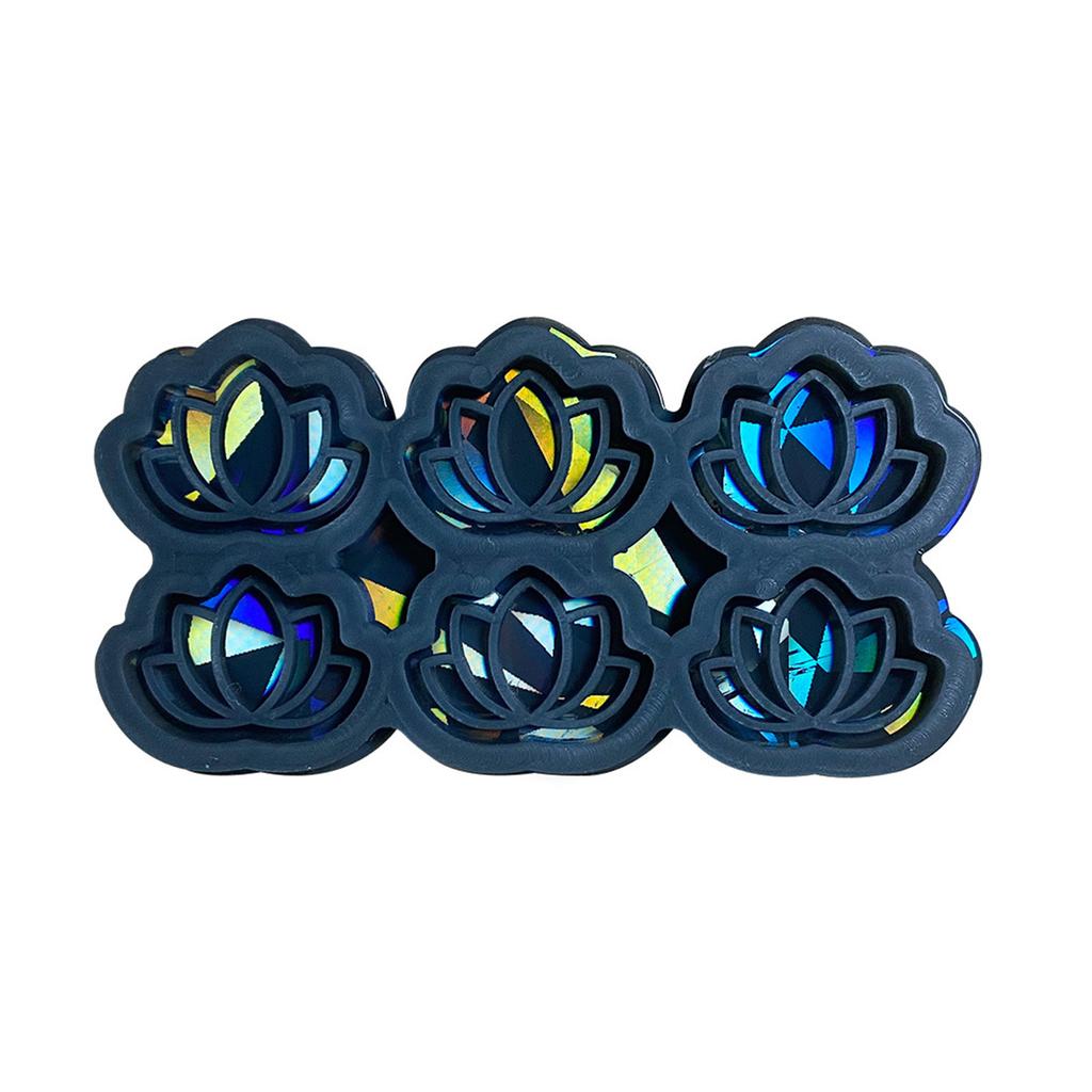 Holographic Flower Mold Silicone Jewelry Pendant Resin Mold Sparkling Flower Epoxy Mold Earring Charm Mold DIY Craft