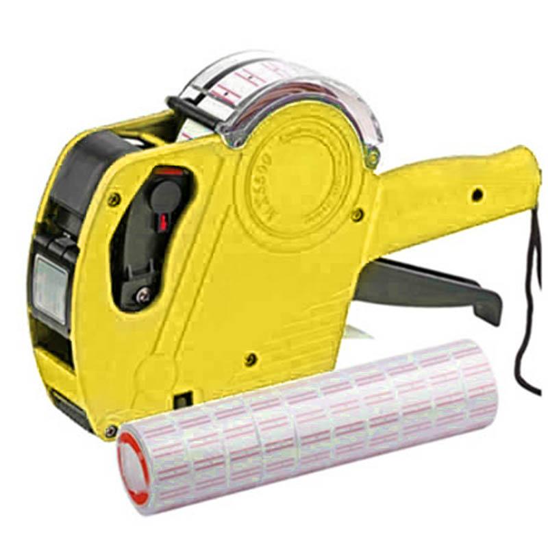 8 Digits Handheld Price Label Gun Plastic Tag Labeller Machine With 4000pcs Lable For Supermarket Shopping Mall