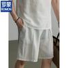 ROMON Men's Fashion Linen Blend Shorts