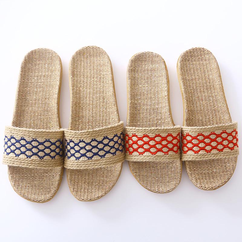 New Summer Retro Woven Home Slippers