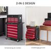 14 Drawer, Two-Part Tool Storage Chest on Wheels - Red