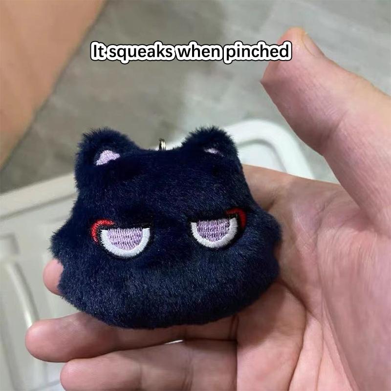 Kawaii Q-версия, аниме, пискливый кот, брелок с шариком, мультяшная плюшевая кукла, подвеска, брелок, милые игрушки, периферийные устройства в стиле аниме, подарки для фанатов