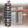 Металлическая узкая обувница 10 ярусов, компактная, простая тумба для прихожей