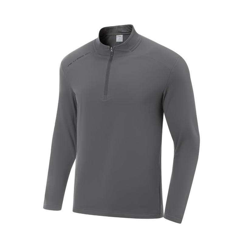 Li-Ning Мужская спортивная футболка с длинным рукавом на флисовой подкладке ATLV365