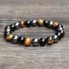 Natural Black Hematite Obsidian Bracelets for Men and Women, Tiger Eye Bead Jewelry for Protection [36A9A79]