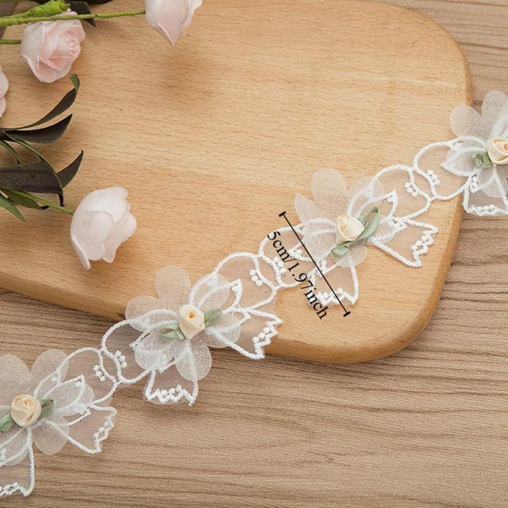 3D Flower Flower Embroidered Lace Lace Material Decorative Trim Sewing Accessories Applique Design Embroidery Lace Trim
