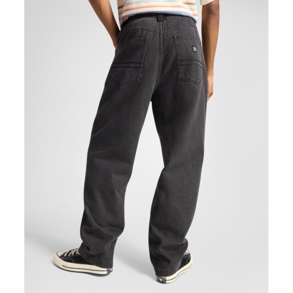 Converse Мешковатые джинсовые брюки с открытым подолом, мытый черный 10026720 A01