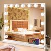 Fenair Actress Mirror with Tabletop Hollywood Wall Can Use 2 Makeup LED Large 15 3 Color Brightness Includes USB Port for Smartphone 10x Magnifying