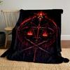 "Fiery Goat Skull with Scales Symbol" Patterned Blanket, Flannel, Suitable for All Seasons, Home Decor, Warm and Cozy