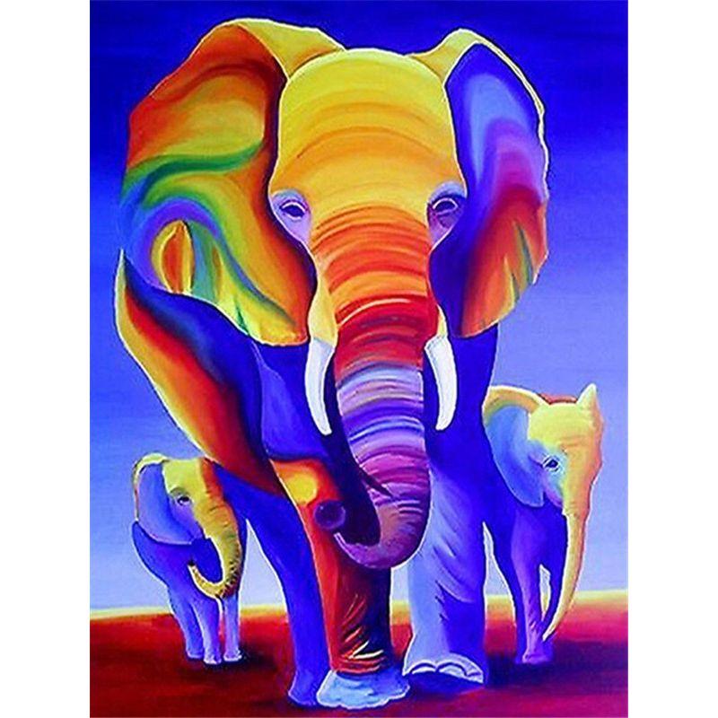 5D Diamond Painting Kit Peacock Elephant Animal Mosaic DIY Dandelion Diamond Embroidery Rhinestone Home Decoration