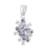 Silver Pendant with Tanzanite 7.3ct, White Topaz (2117063)