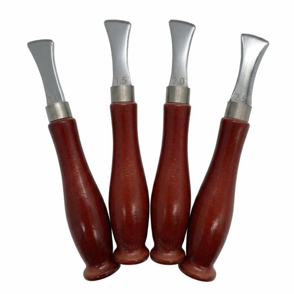 4pcs 4 Sizes Creaser Wide Mouth Beveler Precision Beveler Leather Edgers DIY Leather Craft