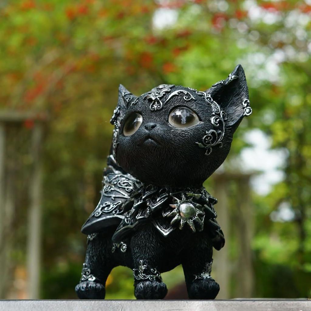 Mysterious Black Cats Statue Home Countertop Decoration Ornament