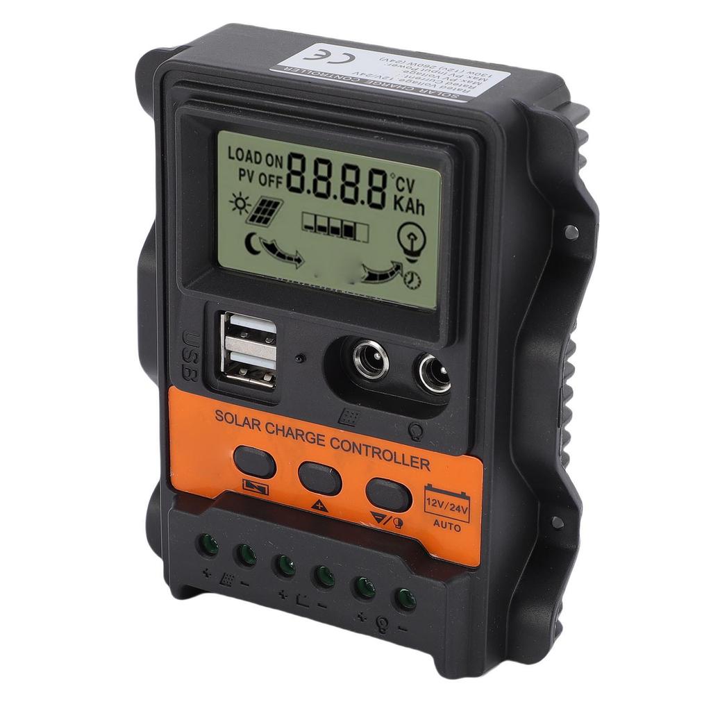 Контроллер солнечной панели 12В 24В Двойной USB Порт DC 20А Эффективный Автоадаптируемый для Уличного Освещения Фотоэлектрическая Генерация Энергии