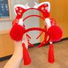 Headwear Hanfu Hair Accessories Tassel Red Bow Hairband All-match Chinese New Year Headwear  Party