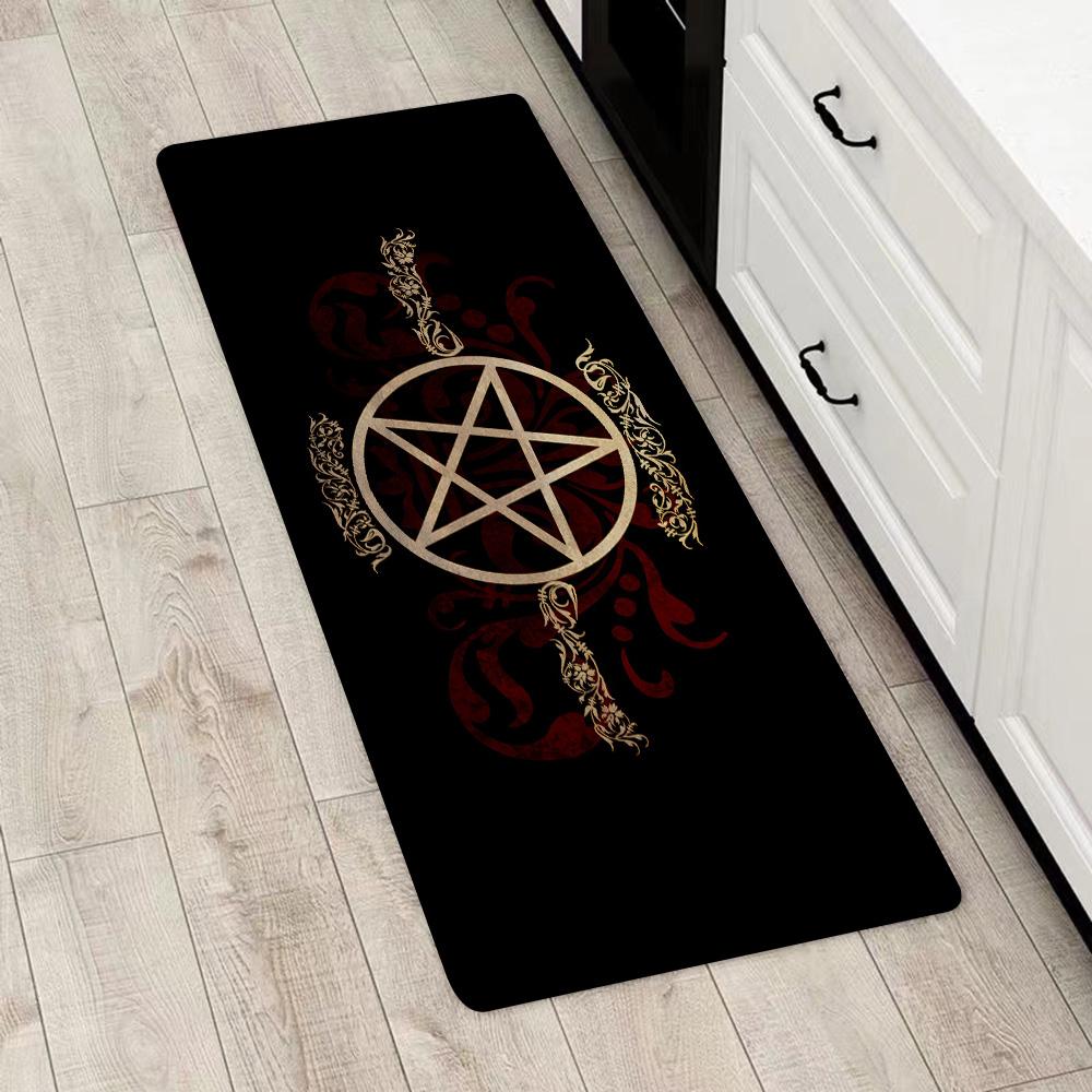Entrance Front Door Doormat W-Witchcrafts Moon Cat Non-slip Kitchen Rug Living Room Rugs Balcony Bathroom Foot Mat Floor Mats