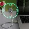 Compact 1PS USB Clock Fan  LED Time Display, Mini Flexible Cooling, Switch Controlled, Energy Efficient.