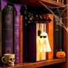 Vintage Style Hanging Lantern Library Bookshelf Lamp, Metal LED Nightlight for Book Nook Decor, Gothic Home Decor Ghost Reading Book/Wearing