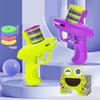 2 Pcs Foam Disc Launcher Zip Shot Shooter Disc Shooter with 100 Discs Shooter Toy Guns(Green, Purple)