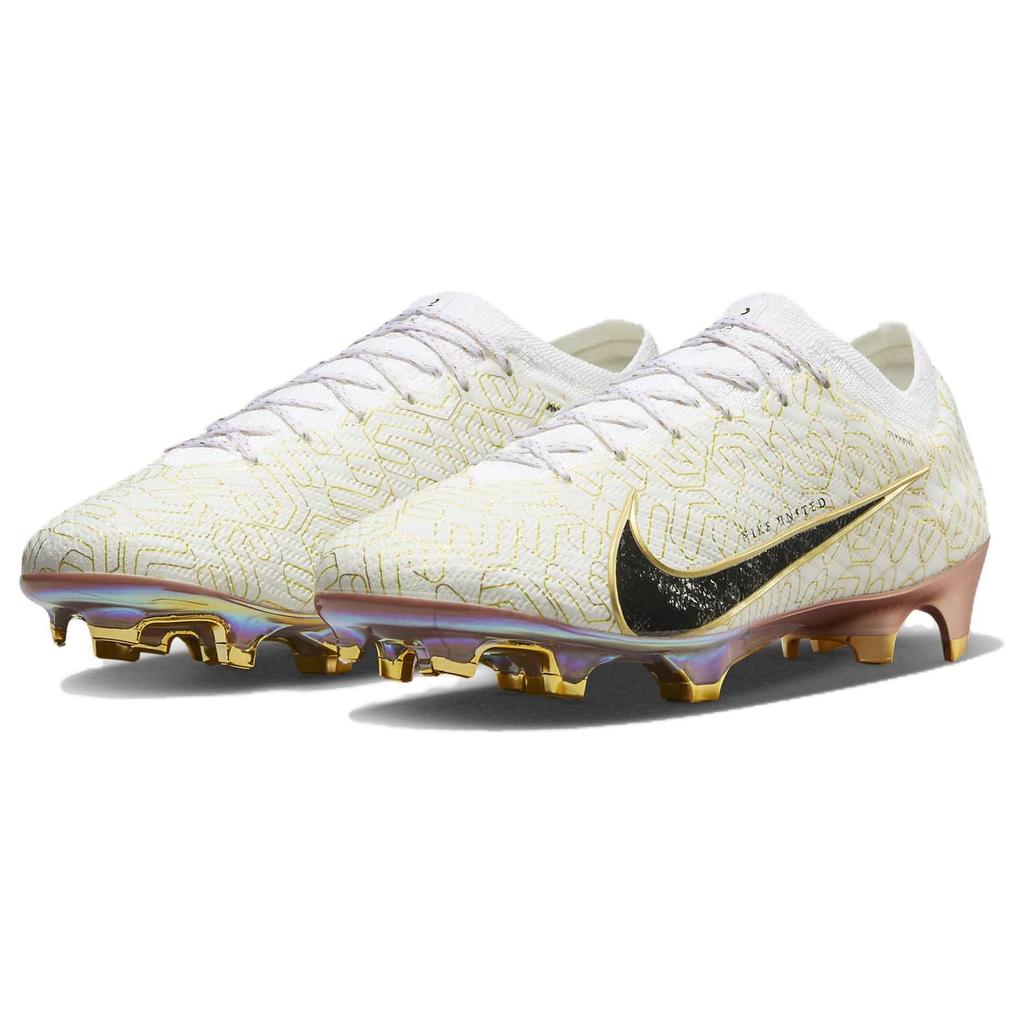 Nike Увеличить Mercurial Vapor 15 Elite FG United Golden Pack Мужские кроссовки Белый Металлик-Золото Черный HJ0708-100