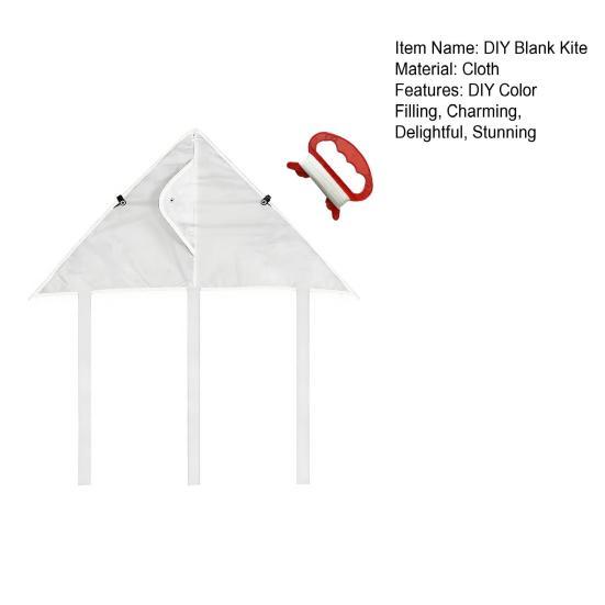 Сделай сам пустой воздушный змей для рисования для детей и взрослых, портативный, для украшения, раскрашивания, белый змей со стропой для школьных проектов, вечеринок