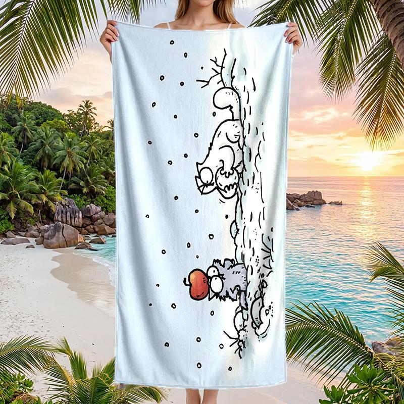 Simon'S Cat Fashion Beach Towel: Ideal for Summer Adventures Soft, absorbent and quick drying suitable for swimming and bathing