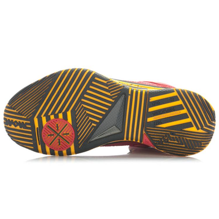 Li Ning WOW 2 Амортизация Отскок и Износостойкость Средняя высота Баскетбольные кроссовки Мужские Красный Желтый Серый ABAH017-3