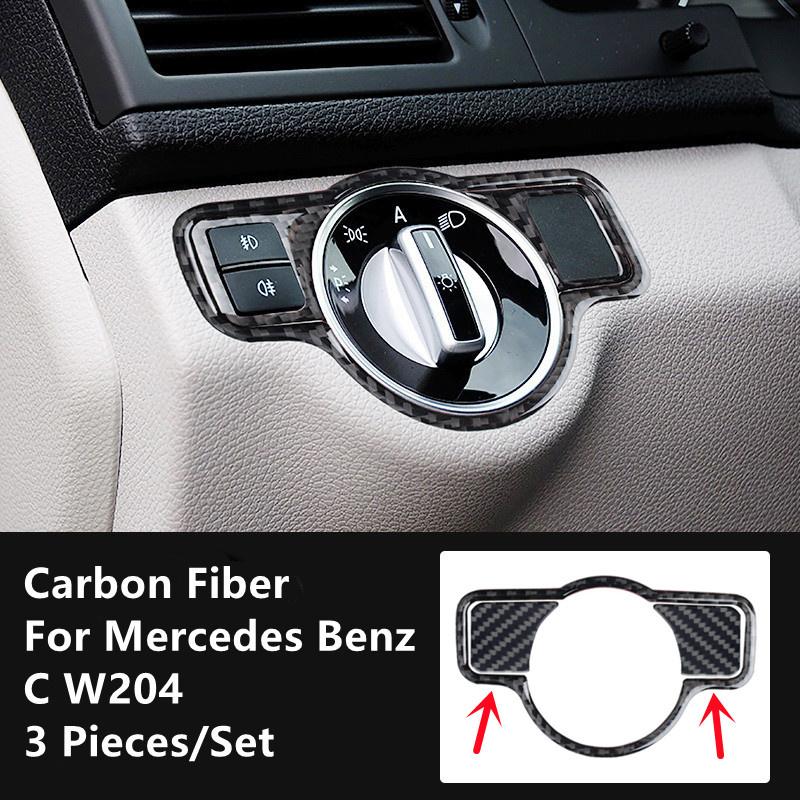 Углеродное волокно, модификация салона автомобиля, накладка, полоски, декоративные наклейки для Mercedes Benz C W204, внутренняя отделка автомобиля