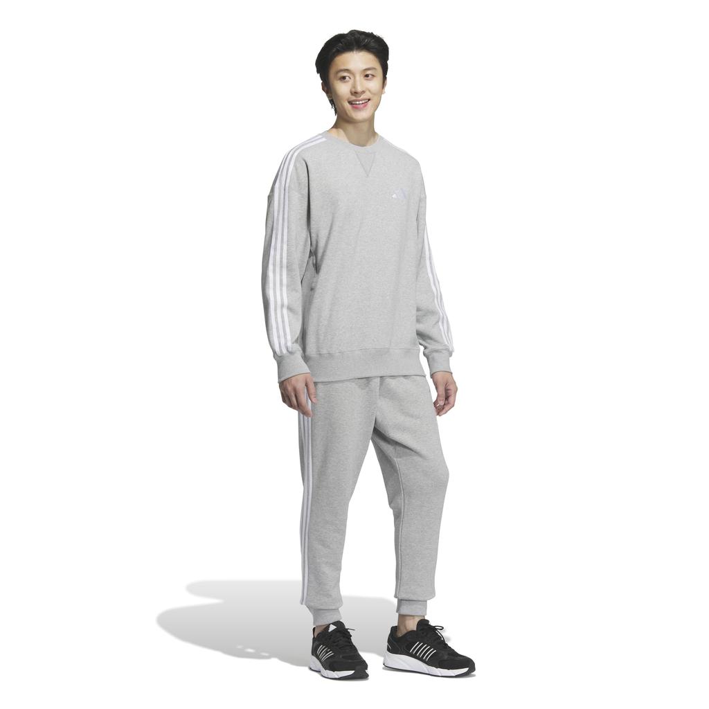 Свитшот Adidas Crew Средний Серо-меланжевый Размер 2L ESS+ 3-Stripes, Мужской JUP87, (JW6931),