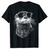 Funny Otter Sunglasses Graphic T Shirts Men Women Pure Cotton Humor Streetwear Tee Shirt Short Sleeve Unisex Loose Clothing