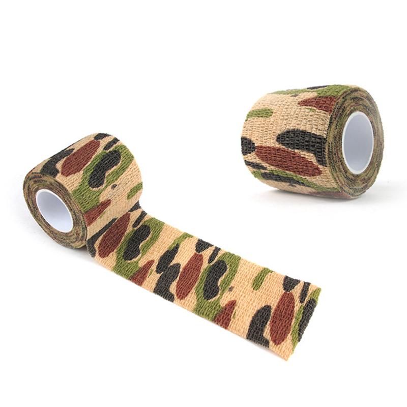 Камуфляжная лента для улицы, растягивающаяся многоразовая нетканая самоклеящаяся спортивная повязка для езды на велосипеде