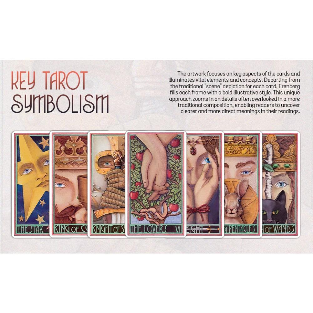 12*7cm Erenberg Tarot Deck 78 Pcs Cards Focuses On Key Aspects of The Cards and Illuminates Vital Elements and Concepts