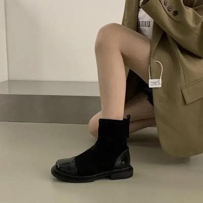 Женские короткие туфли элегантные на среднем каблуке черные эластичные ботильоны по акции новые женские ботильоны удобные ПУ осень