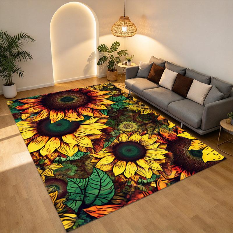 Sunflower Garden Living Room Nonslip Area Rug Soft Carpet For Bedroom Game Playroom Sofa Office Home Decor Doormat Christmas Gift C9301193