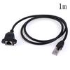 1Pc Rj45 Male To Female Screw Panel Mount Ethernet Lan Network Extension Cable