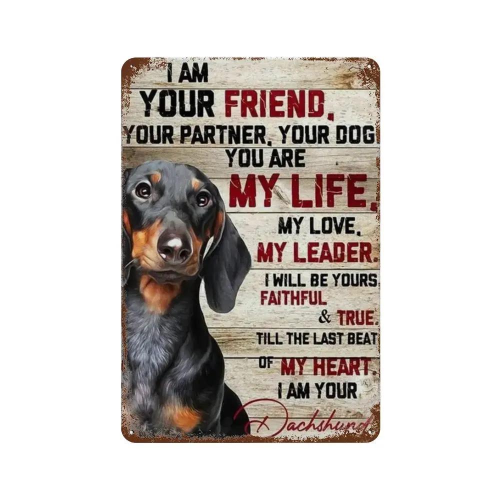 Винтажный милый постер с изображением домашних собак, металлические жестяные знаки, такса, бульдог, металлическая табличка для сада, кофейни, кухни, домашнего декора на стену