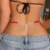 Rich Red Rhinestone Panties - Sexy Nightclub Thong Lingerie with Body Chain Jewelry