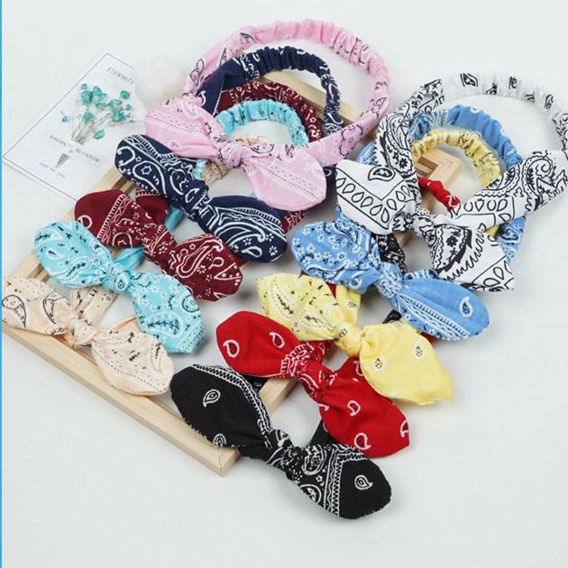 Этнический стиль Завязанные кроличьи ушки Эластичная спортивная повязка на голову