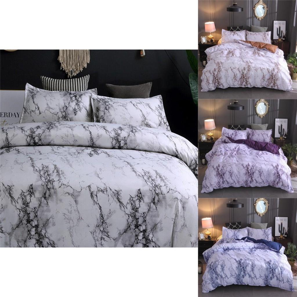 Versatile Marble Pattern Soft Bedding Duvet Cover Set With Matching Pillowcase Choices
