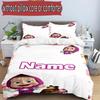 3pcs Duvet Cover Set (1*Duvet Cover + 2*Pillowcase, Without Core), Custom Name Masha and The Bear Pattern Bedding Set, Home Bedroom Decor Gift