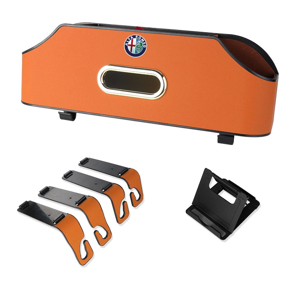 Car Backseat Organizer Hanging Seat Back Tissue Water Cup Holder For Alfa Romeo Giulietta GT 159 147 Giulia F1 Stelvio VolantePC1